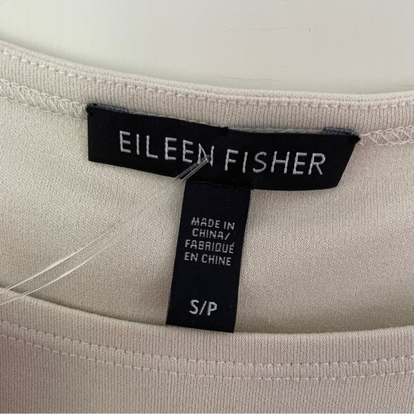 Eileen Fisher Cream Silk Jersey & Chiffon Tunic Top - Picture 8 of 10